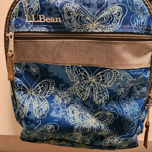 LL Bean Deluxe Backpack Book Bag Backpack Butterflies Reflective Camp School - Picture 3 of 16